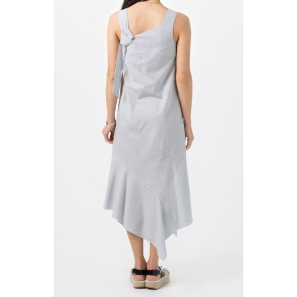 Sayaka Davis Women 4 Lagenlook Asymmetrical Hem Striped Cotton Dress with Pocket - Picture 3 of 14